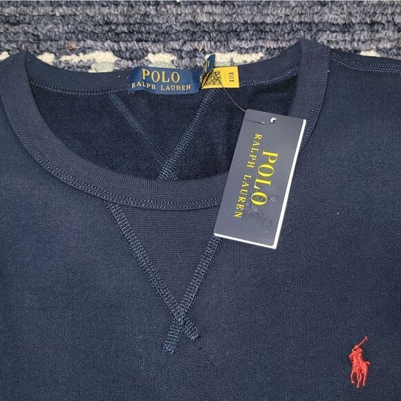 New Ralph Lauren Fleece Crewneck Mens Classic Sweatshirt Navy Size XXL 2XL - Picture 7 of 12